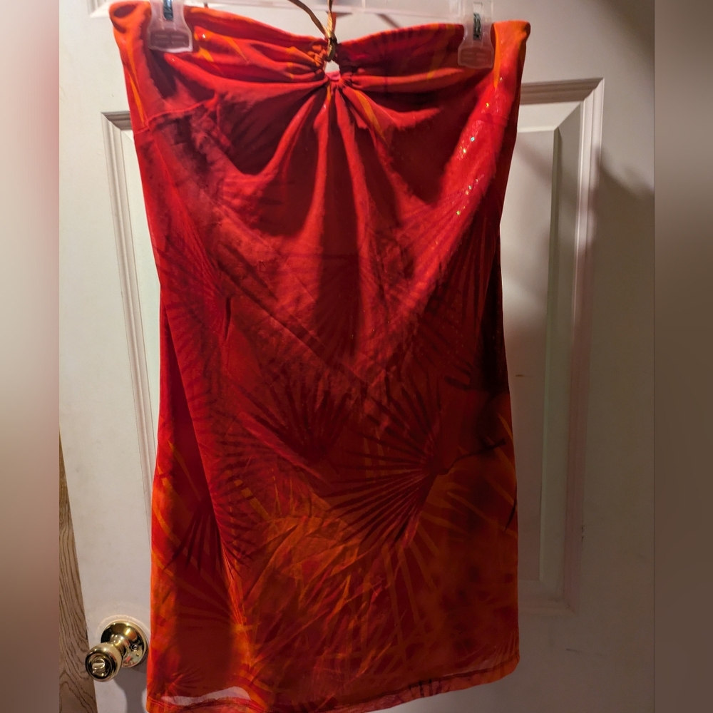 Express Red and Orange dress